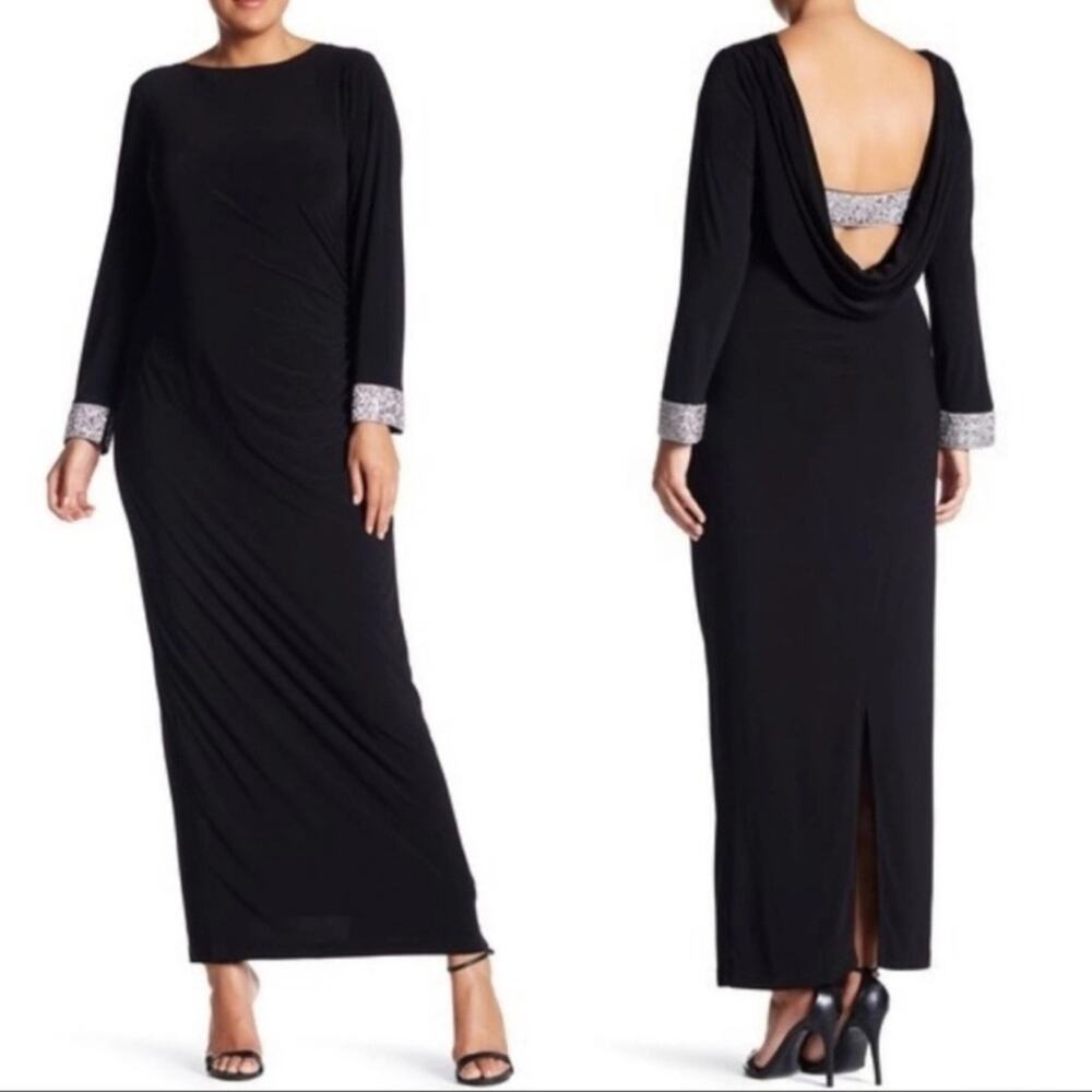 Marina black formal maxi dress with open back - Picture 8 of 10